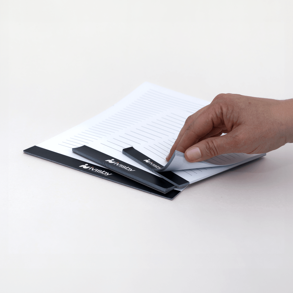 Anteckningsblock i 3 olika format och med olika anta blad.