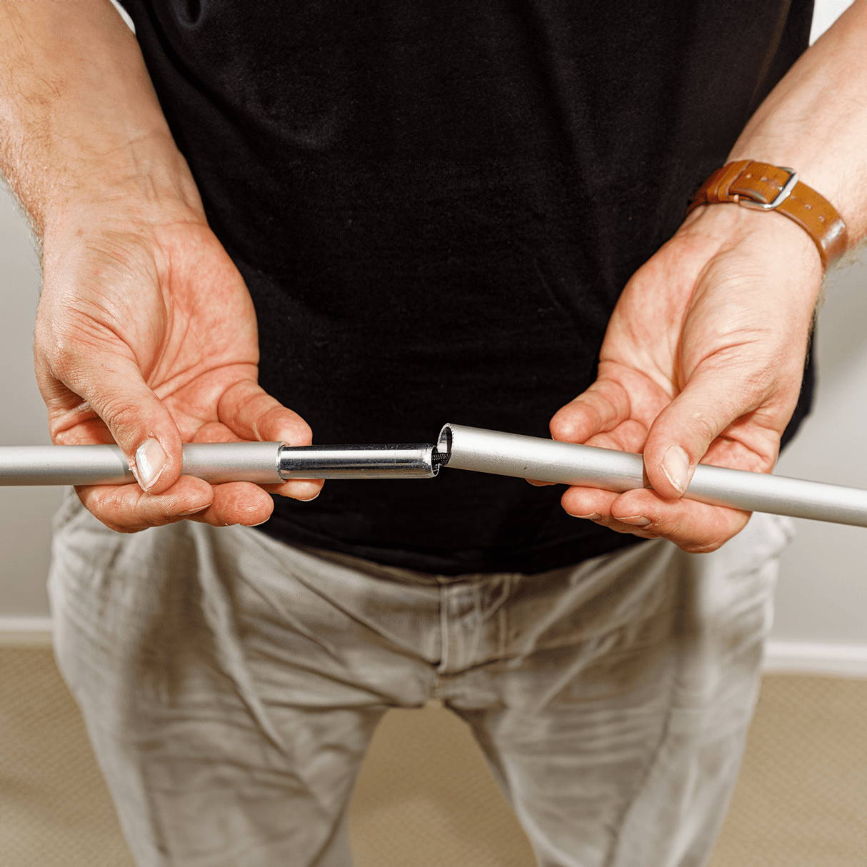 Rollup lyx med teleskopskaft är enkel att montera