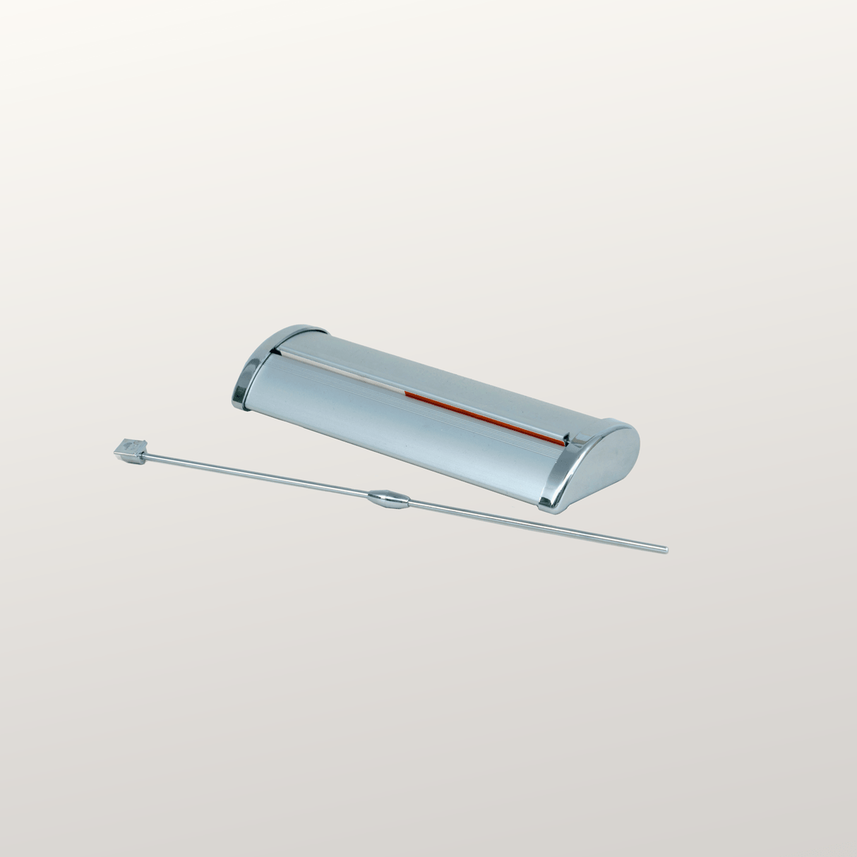 Rollup mini med kassett i borstad aluminum och smidigt rör för montering